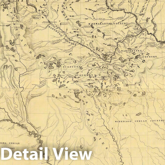 Historic Map : Hydrographical Basin of the Upper Mississippi River, 1843, Vintage Wall Decor