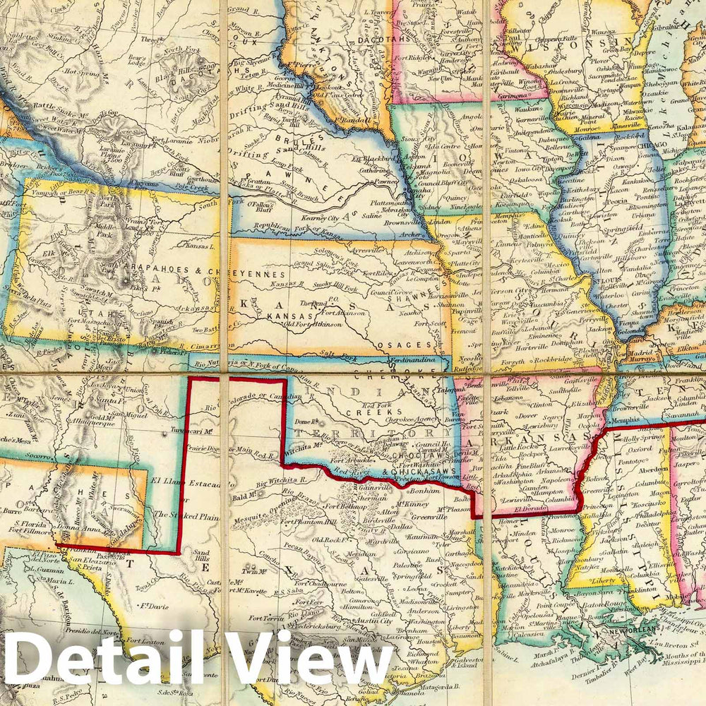 Historic Map : Case Map, United States of North America. 1861 - Vintage Wall Art