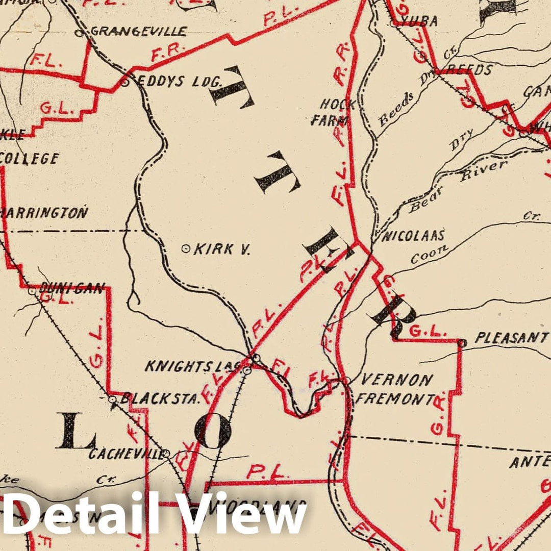 Historic Map : Guide Book, Colusa, Yolo, Napa, Butte, Yuba, Sutter, Solano, and Sacramento Counties. 1896 - Vintage Wall Art