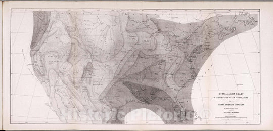 Historic Map : Survey Book, Hyetal or rain chart: Mean distribution of rain for the Autumn on the North American Continent 1857 - Vintage Wall Art