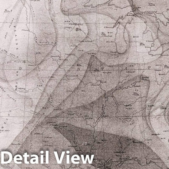 Historic Map : Survey Book, Hyetal or rain chart: Mean distribution of rain for the Autumn on the North American Continent 1857 - Vintage Wall Art