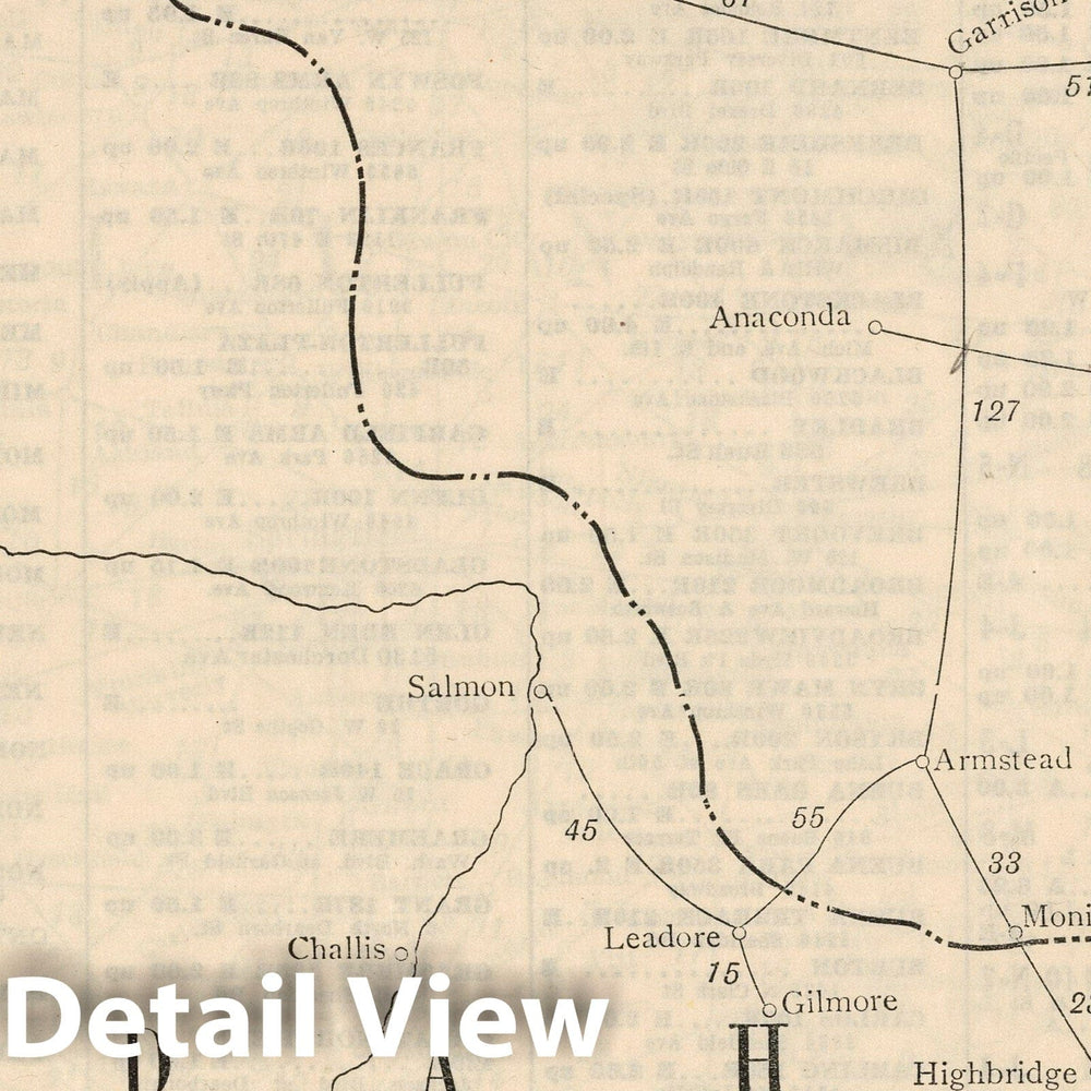 Historic Map : Railway Distance Map of the State of Idaho, 1934 - Vintage Wall Art