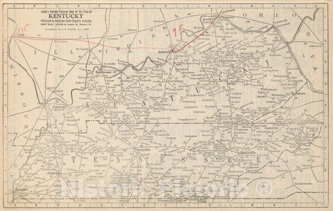 Historic Map : Railway Distance Map of the State of Kentucky, 1934 - Vintage Wall Art