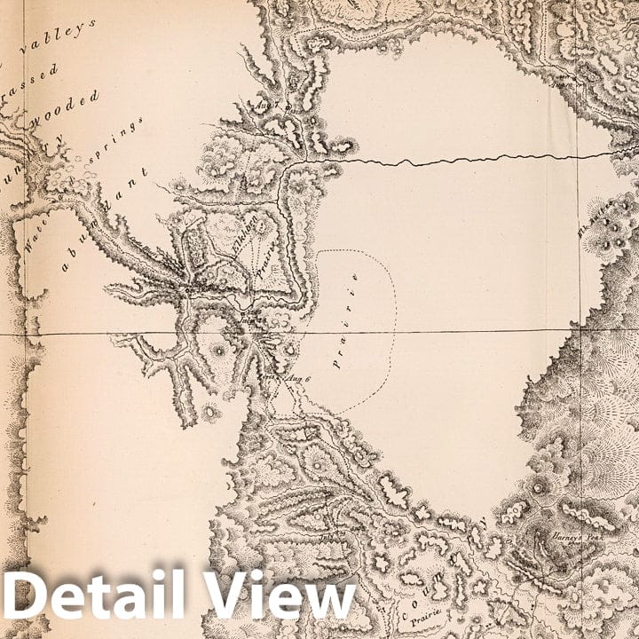 Historic Map : Map of the Black Hills from a reconnaissance by Capt. Wm. Ludlow, Corps of Engineers, 1874 - Vintage Wall Art