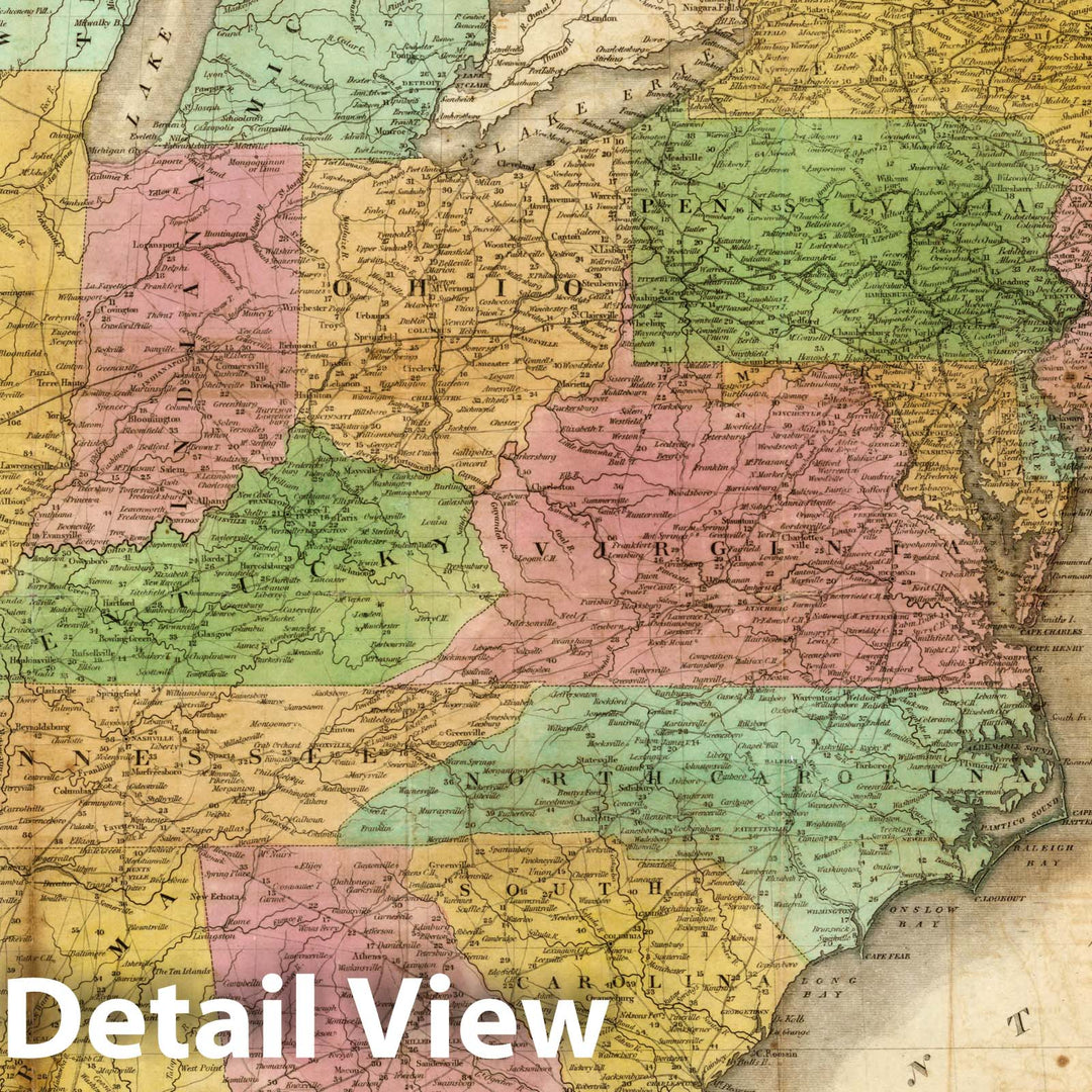 Historic Map : Map of The United States Showing the Principal Travelling, 1838 - Vintage Wall Art