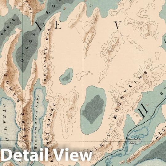 Historic Map - Geology Book, Plate XLVI: Lake Lahontan : a quaternary lake of northwestern Nevad 1885 - Vintage Wall Art