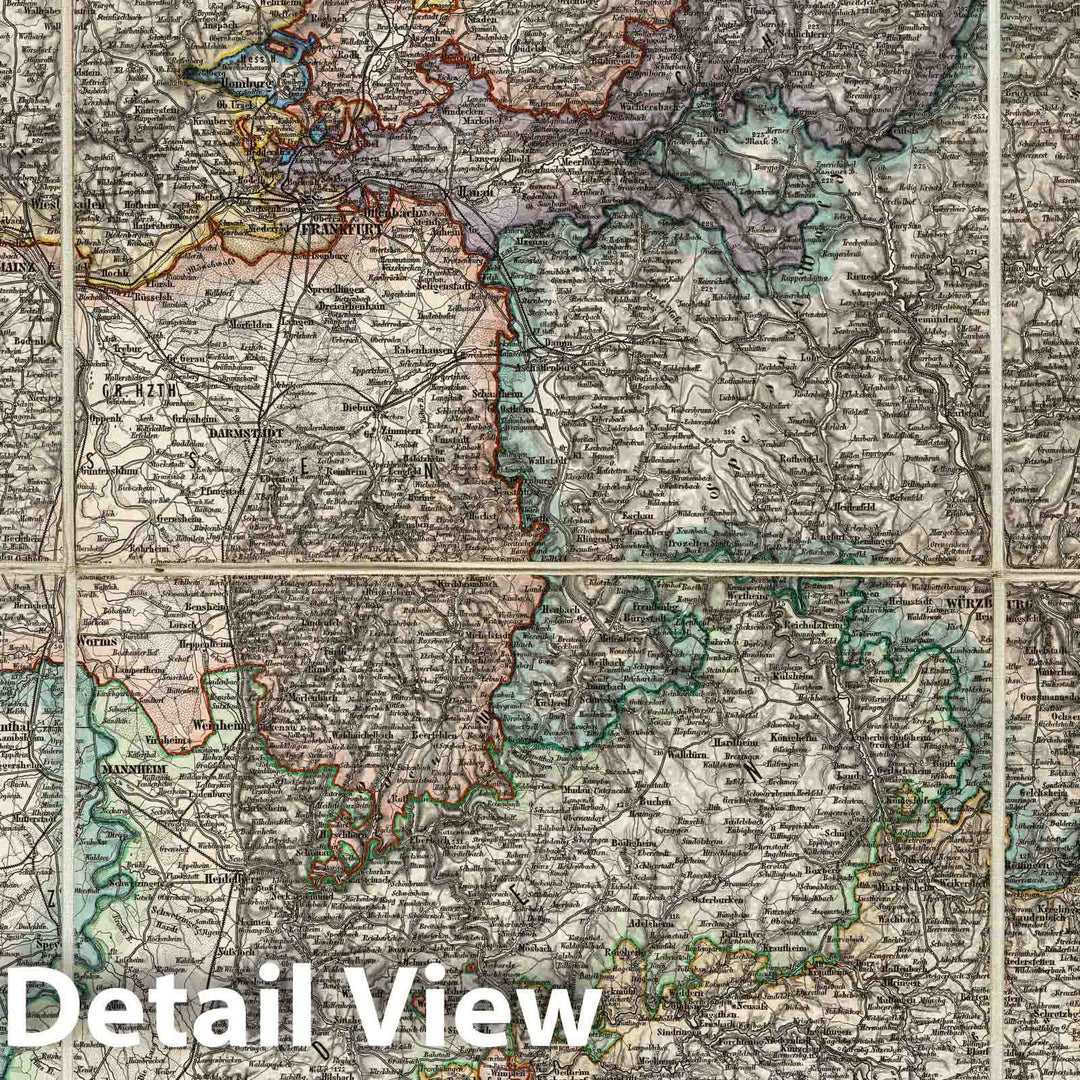 Historic Map : Germany, Central Europe Case Map, Sheet I: Karte Des Oesterreichischen Kaiserstaates. 1856 , Vintage Wall Art