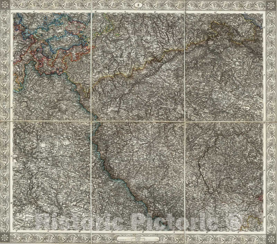 Historic Map : Czech Republic; Germany, Central Europe Case Map, Sheet II: Karte Des Oesterreichischen Kaiserstaates. 1856 , Vintage Wall Art