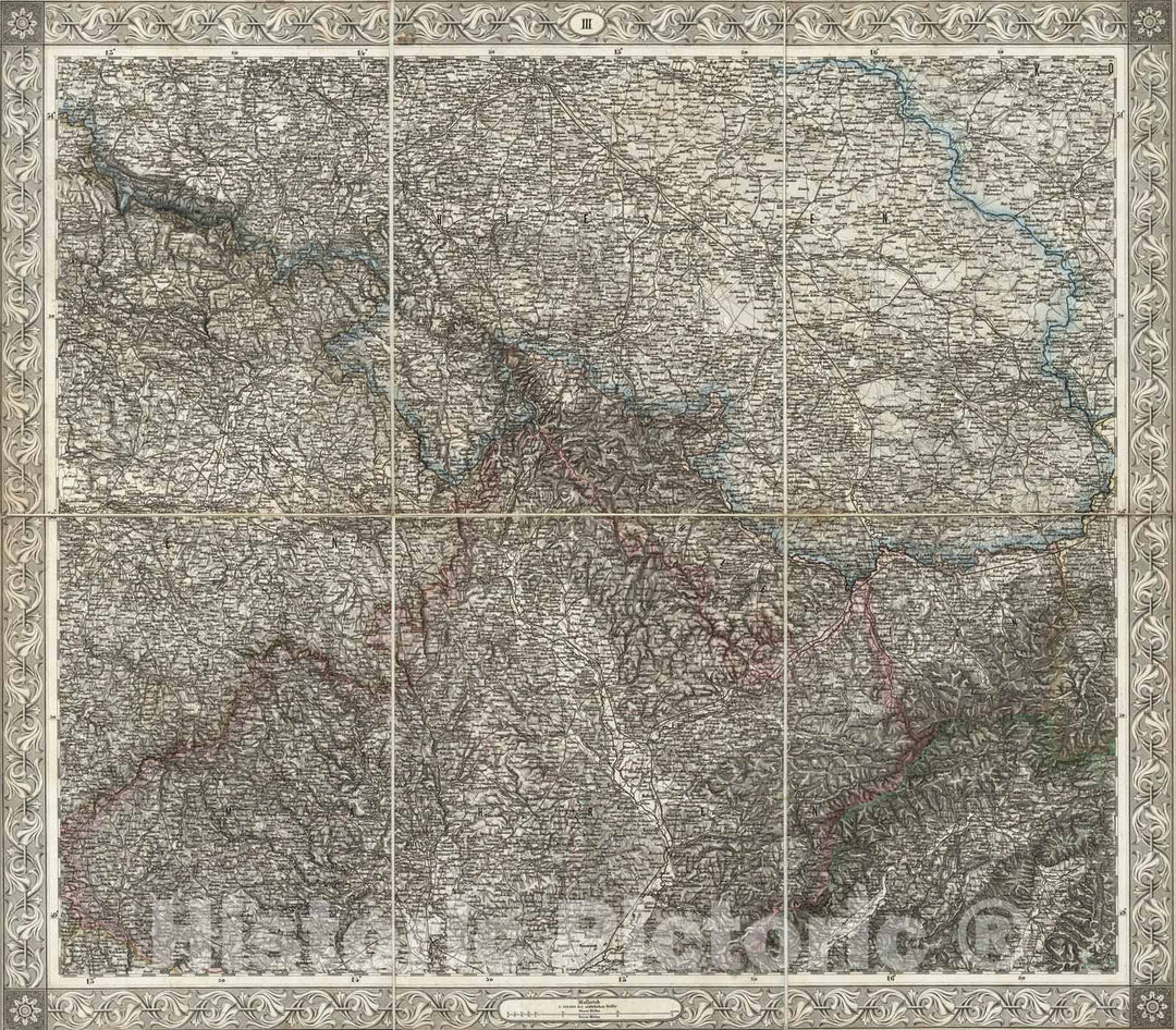 Historic Map : Czech Republic; Slovakia; Poland, Central Europe Case Map, Sheet III: Karte Des Oesterreichischen Kaiserstaates. 1856 , Vintage Wall Art