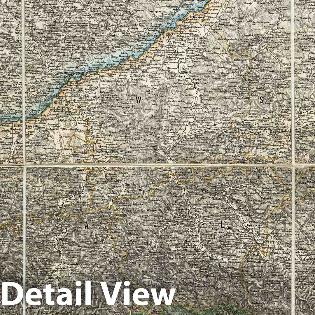 Historic Map : Slovakia; Poland; Ukraine, Central Europe Case Map, Sheet IV: Karte Des Oesterreichischen Kaiserstaates. 1856 , Vintage Wall Art