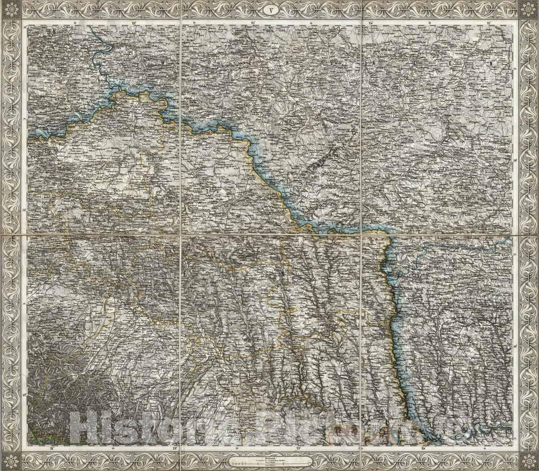 Historic Map : Ukraine, Central Europe Case Map, Sheet V: Karte Des Oesterreichischen Kaiserstaates. 1856 , Vintage Wall Art