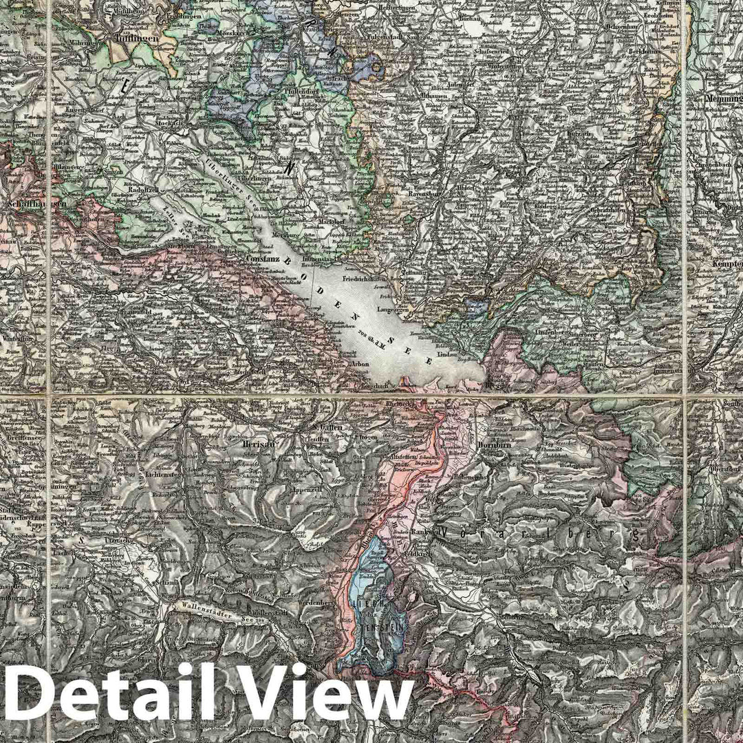 Historic Map : Germany; Austria; Switzerland; Italy, Central Europe Case Map, Sheet VI: Karte Des Oesterreichischen Kaiserstaates. 1856 , Vintage Wall Art