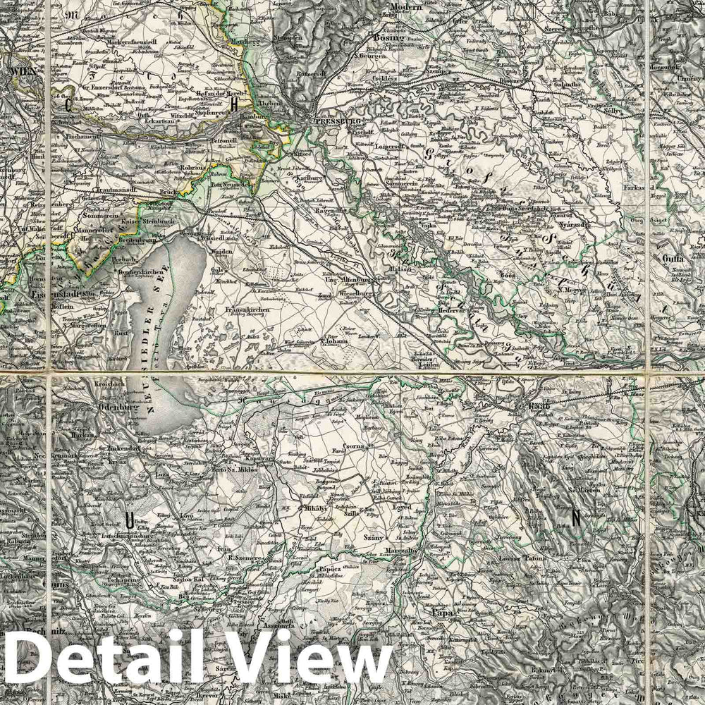 Historic Map : Slovakia; Austria; Hungary, Central Europe Case Map, Sheet VIII: Karte Des Oesterreichischen Kaiserstaates. 1856 , Vintage Wall Art