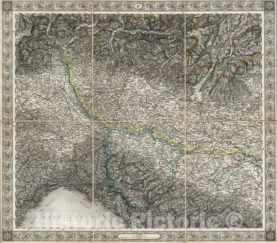 Historic Map : Italy, Central Europe Case Map, Sheet XI: Karte Des Oesterreichischen Kaiserstaates. 1856 , Vintage Wall Art