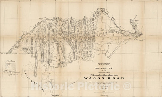 Historic Map : Exploration Book, Ft. Kearney South Pass & Honey Lake Wagon-Road. 1858 - Vintage Wall Art