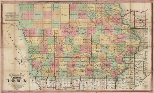 Historic Map : Township Map of The State of Iowa, 1855 v1