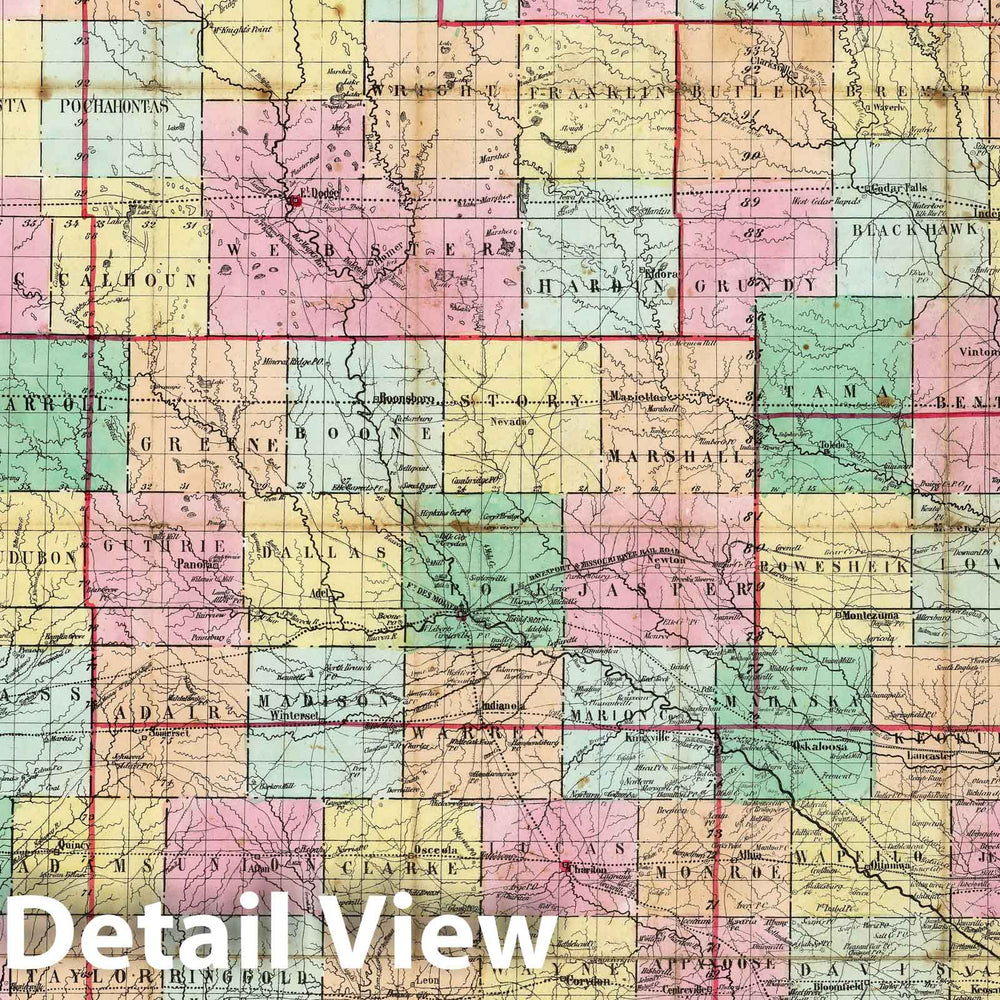 Historic Map : Township Map of The State of Iowa, 1855 v2