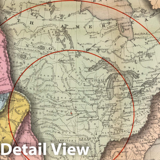 Historic Map : Map of North America. Delineating the Great Calcarious Plain as a Unit, 1873 - Vintage Wall Art