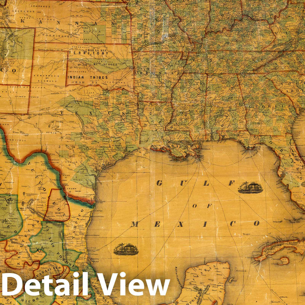 Historic Map : Wall Map, Our Country Present And Prospective. 1859 - Vintage Wall Art