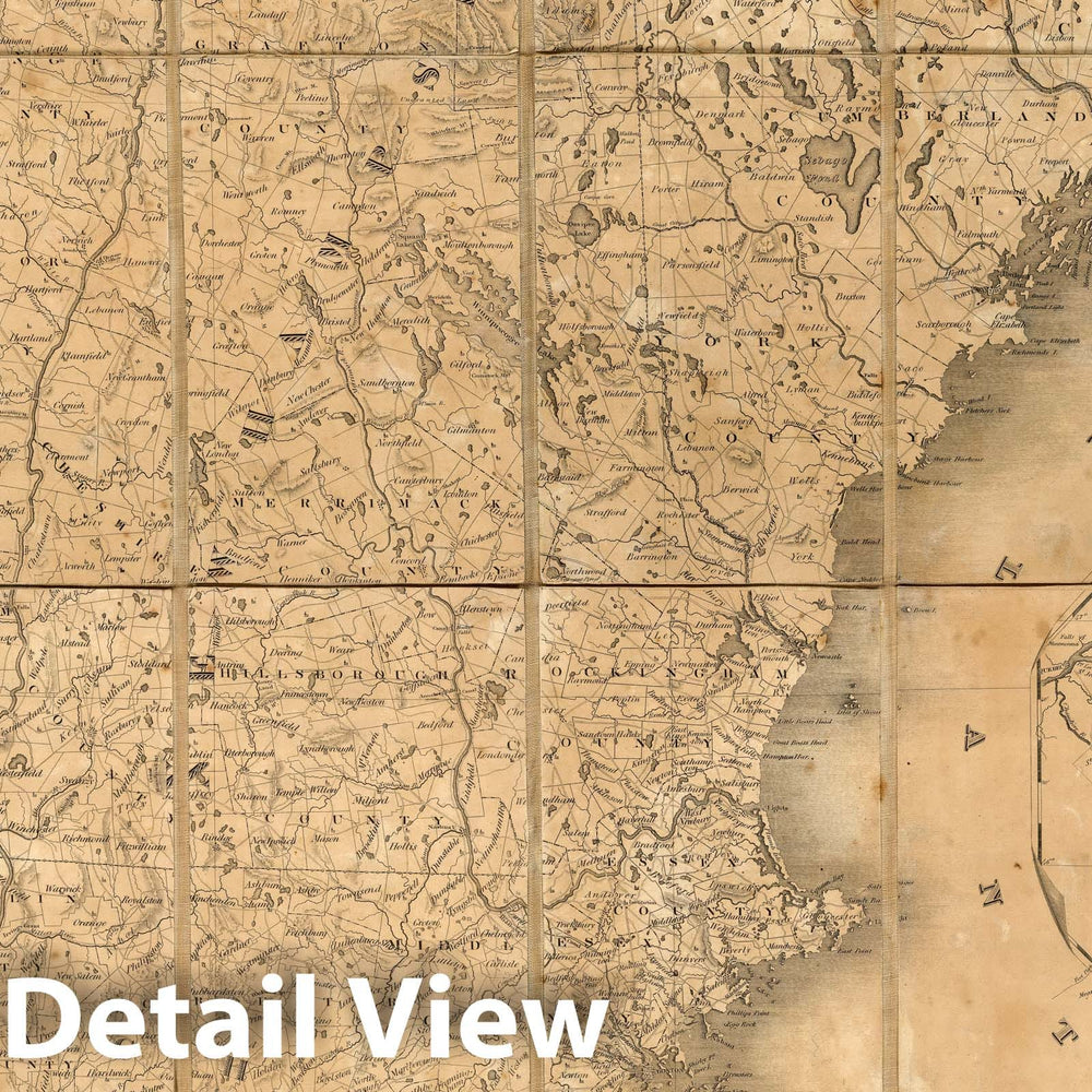 Historic Map : Case Map, New England States. 1826 - Vintage Wall Art