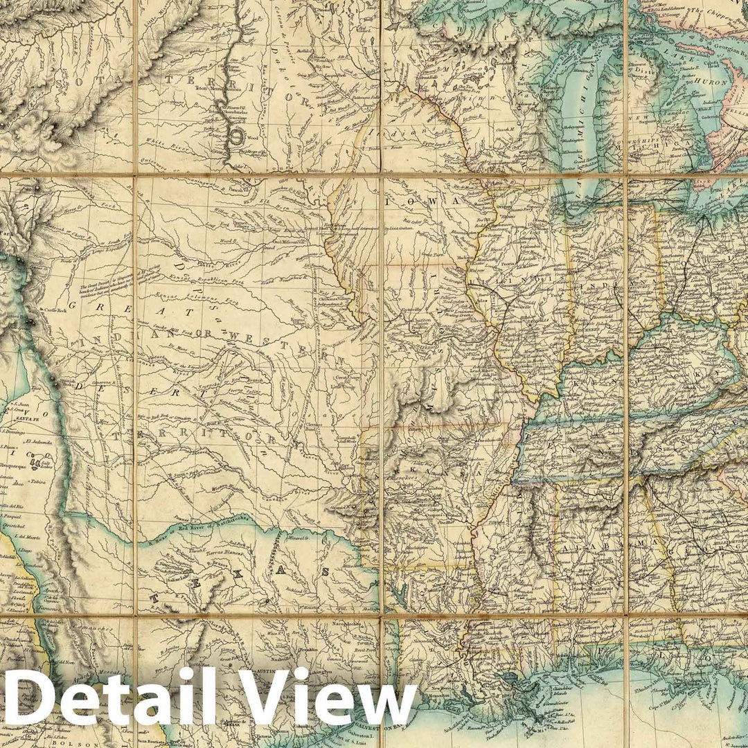 Historic Map : Case Map, Fredonia Or The United States of North America. 1849 - Vintage Wall Art