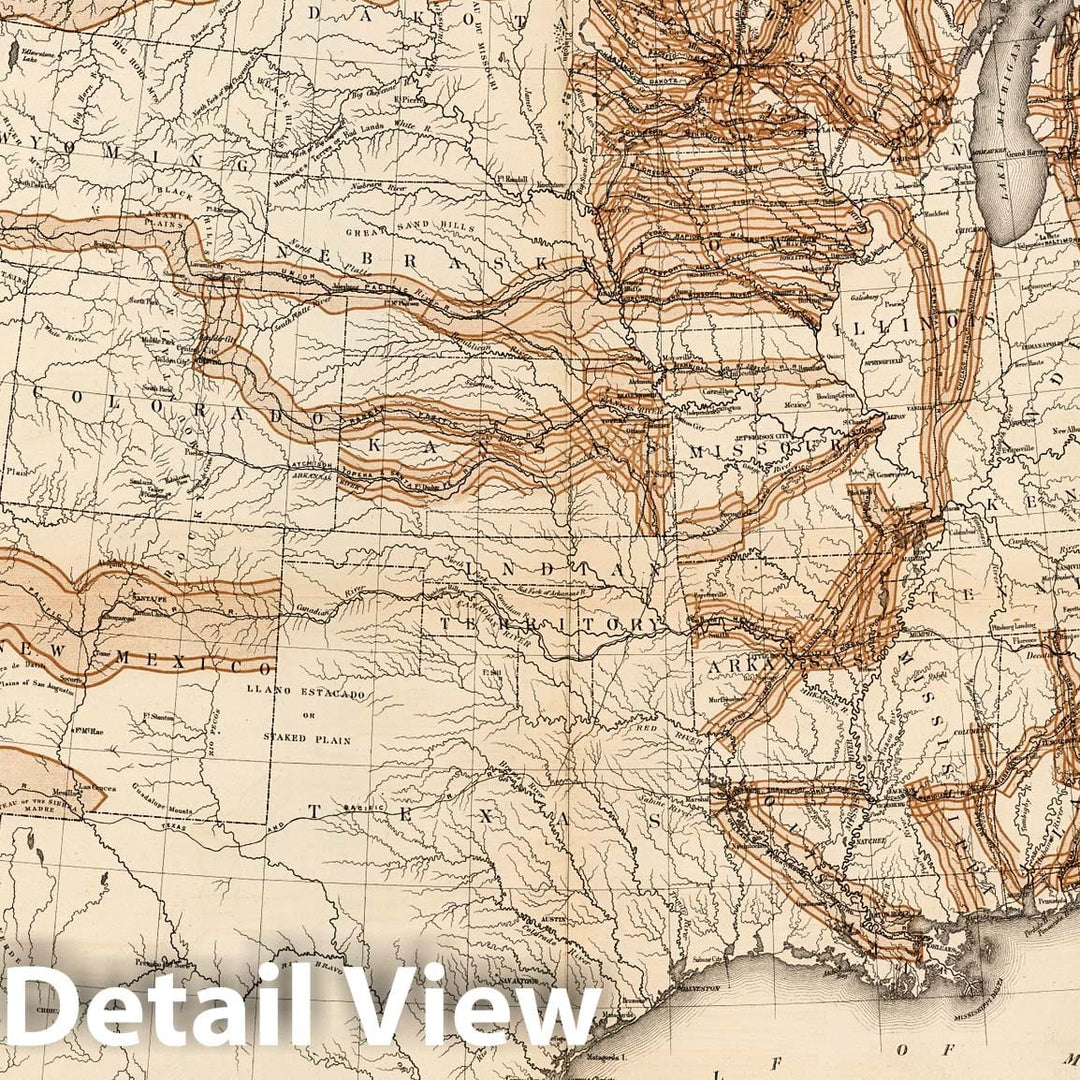 Historic Map : Map of the United States exhibiting the grants of lands made by the general government to aid in the construction of railroads and wagon roads, 1878