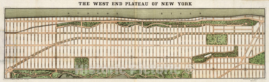 Historic Map : The West End Plateau Of The City Of New York, 1879, Vintage Wall Decor