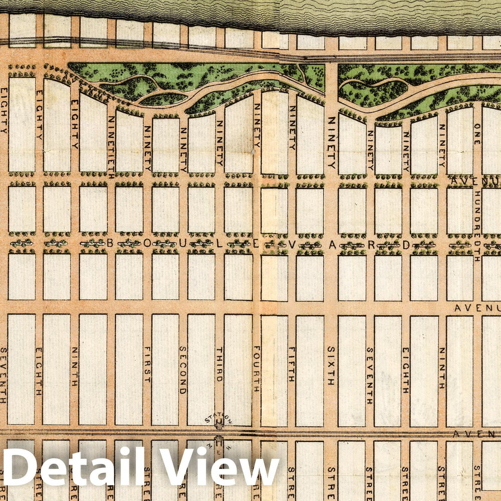 Historic Map : The West End Plateau Of The City Of New York, 1879, Vintage Wall Decor