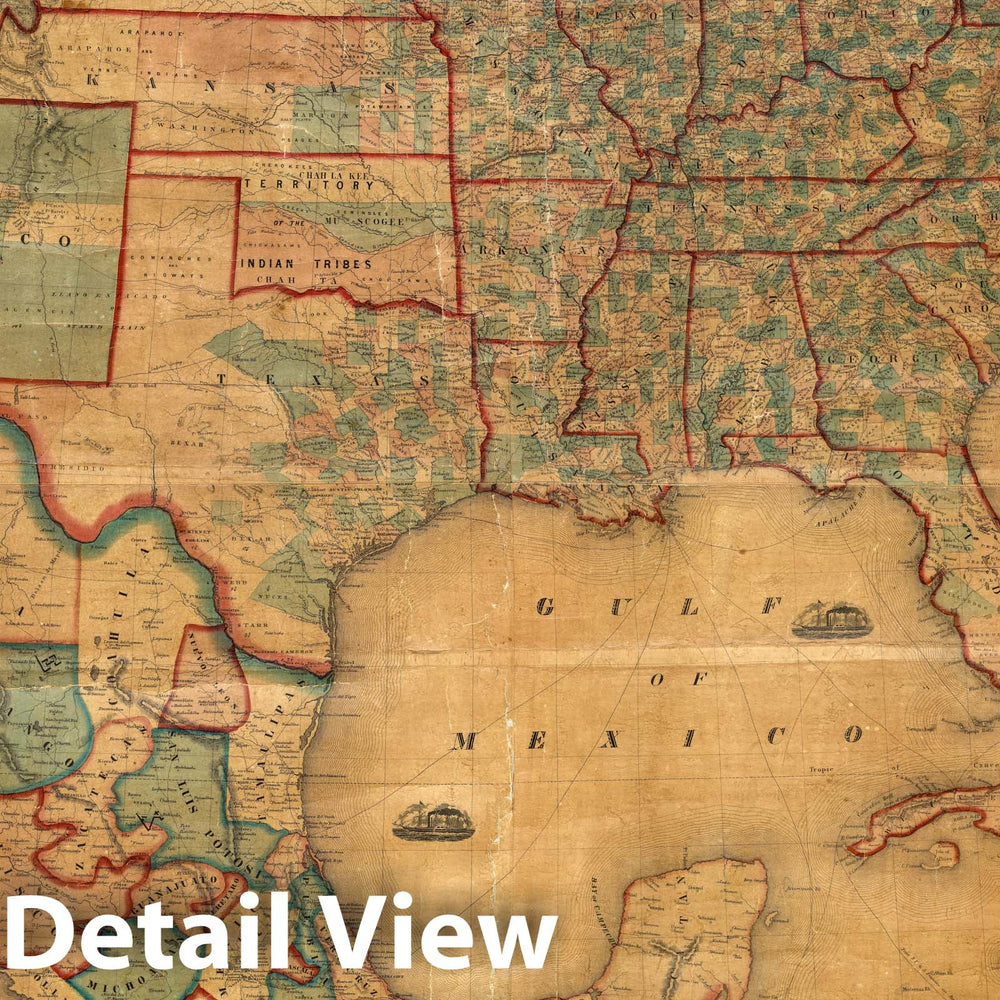 Historic Map : Wall Map, Our Country, Present & Prospective. 1856 - Vintage Wall Art