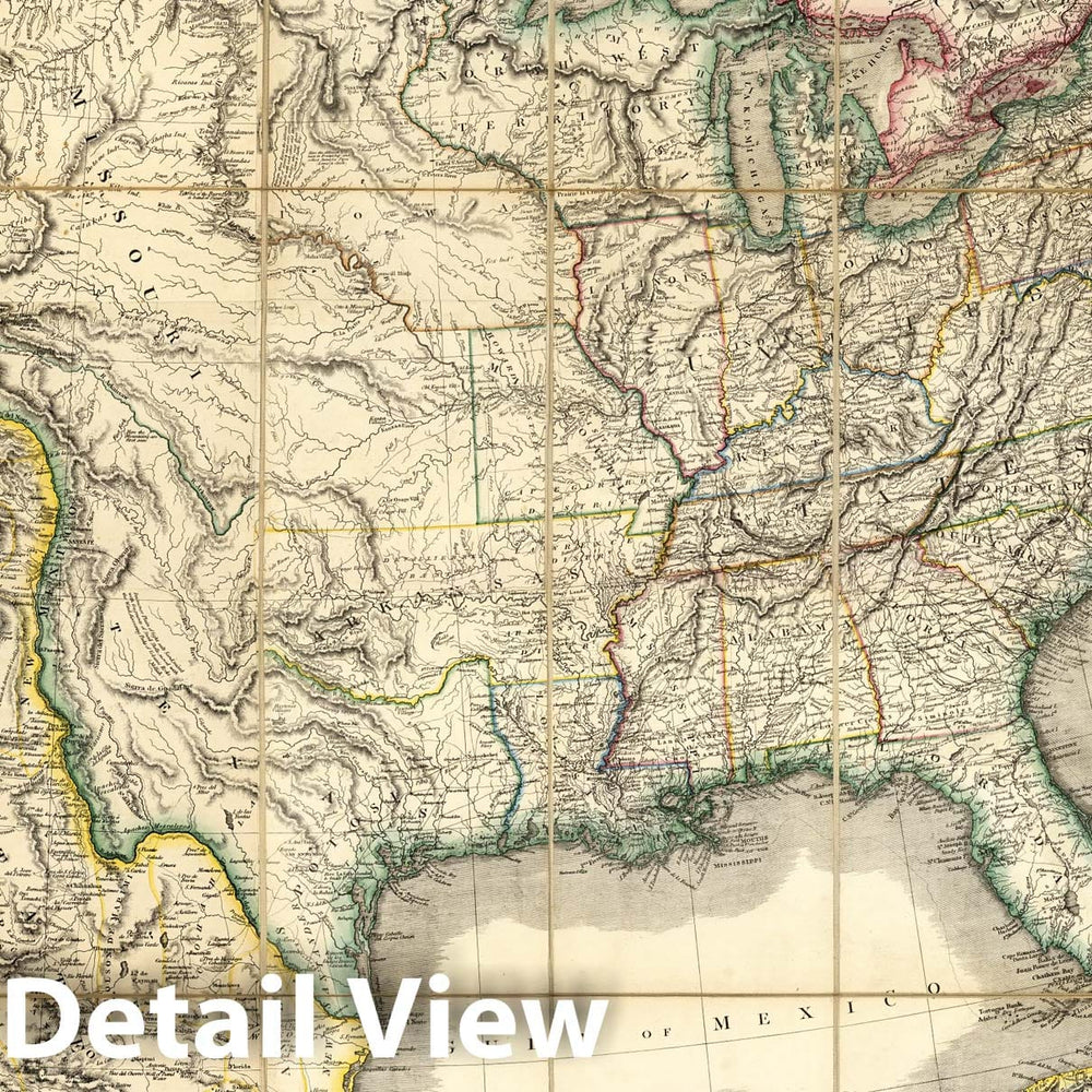 Historic Map : Case Map, Composite: Mexico The British Possessions In North America And The United States. 1846 - Vintage Wall Art