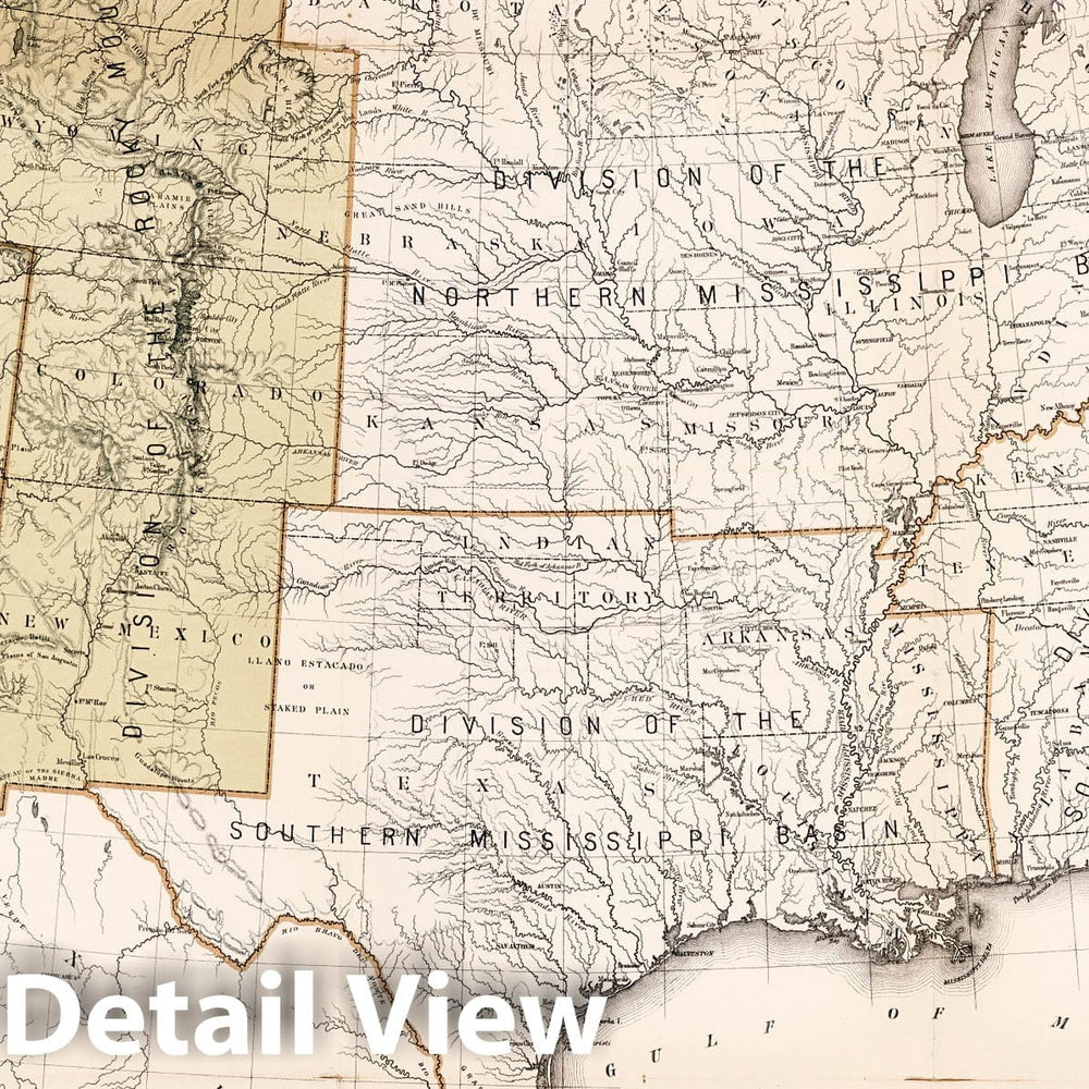 Historic Map : Map Showing Geographical Divisions of the U.S. Geological Survey, 1880 - Vintage Wall Art