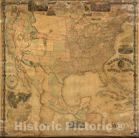 Historic Map : Washington Map of the United States, 1861 v1