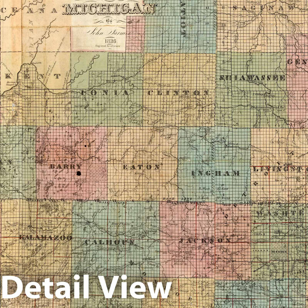 Historic Map : Map of Michigan, 1836 - Vintage Wall Art