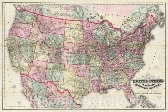 Historic Map : Pocket Map, Composite: United States, British Provinces, Mexico and the West Indies 1885 - Vintage Wall Art