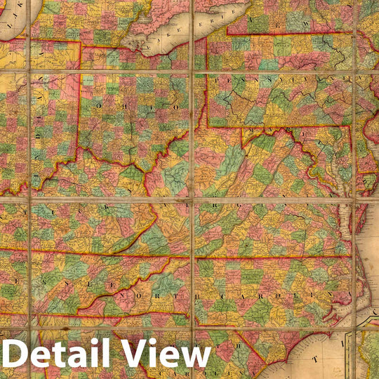 Historic Map : Mitchell's Reference & Distance Map of The United States, 1835 - Vintage Wall Art