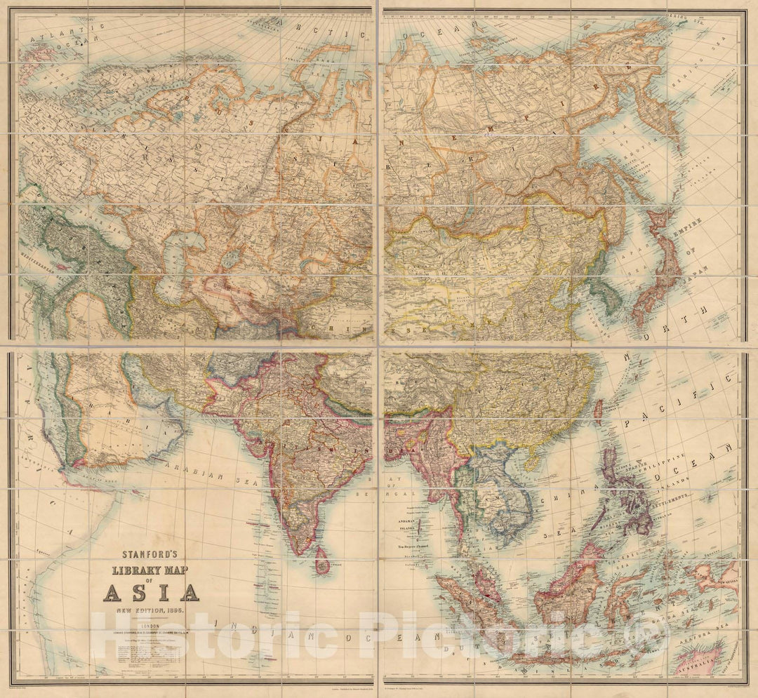 Historic Map : Map of Asia, 1895 - Vintage Wall Art