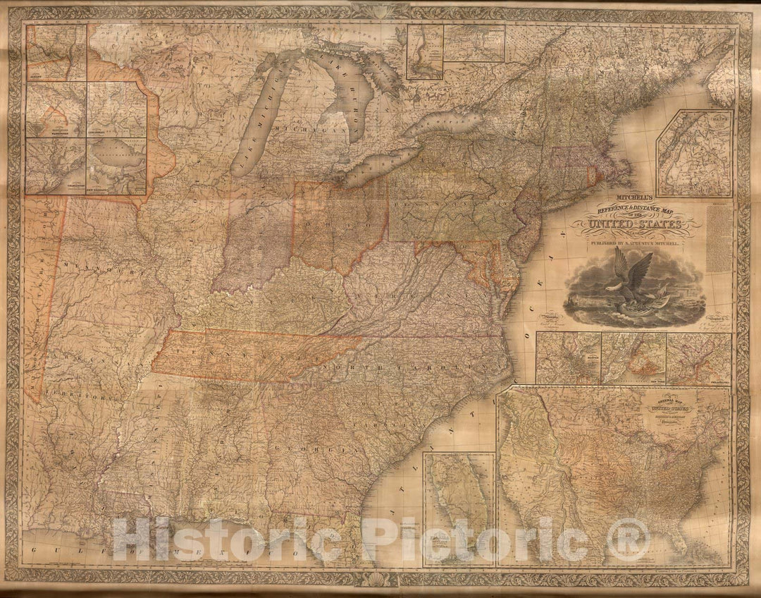 Historic Map : Mitchell's Reference & Distance Map of The United States, 1834 v2