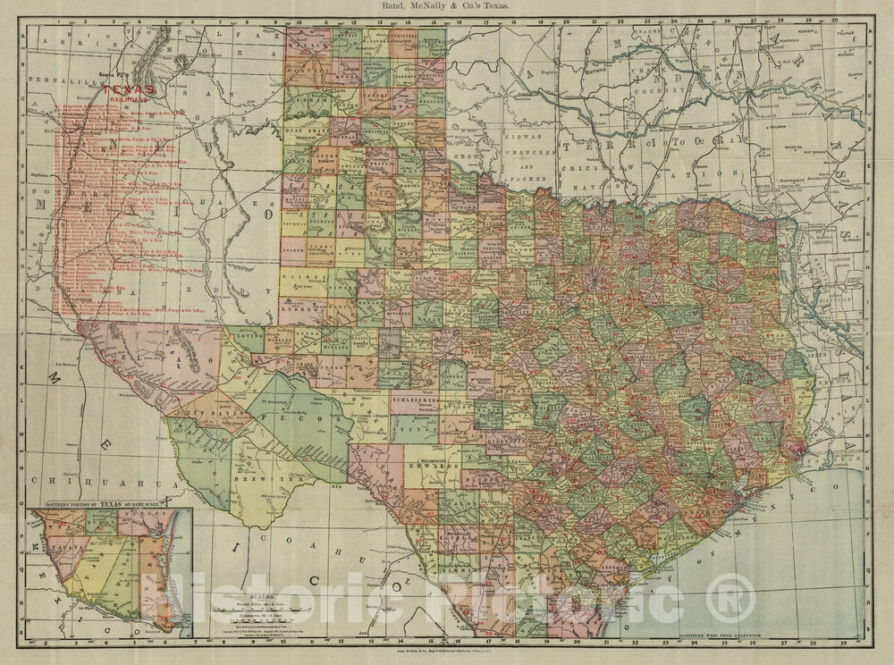 Historic Map - Pocket Map, Texas 1902 - Vintage Wall Art