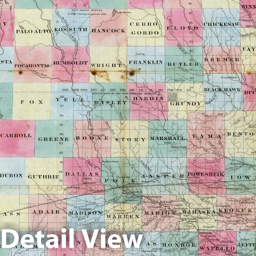 Historic Map : Township Map of The State of Iowa, 1851 v2