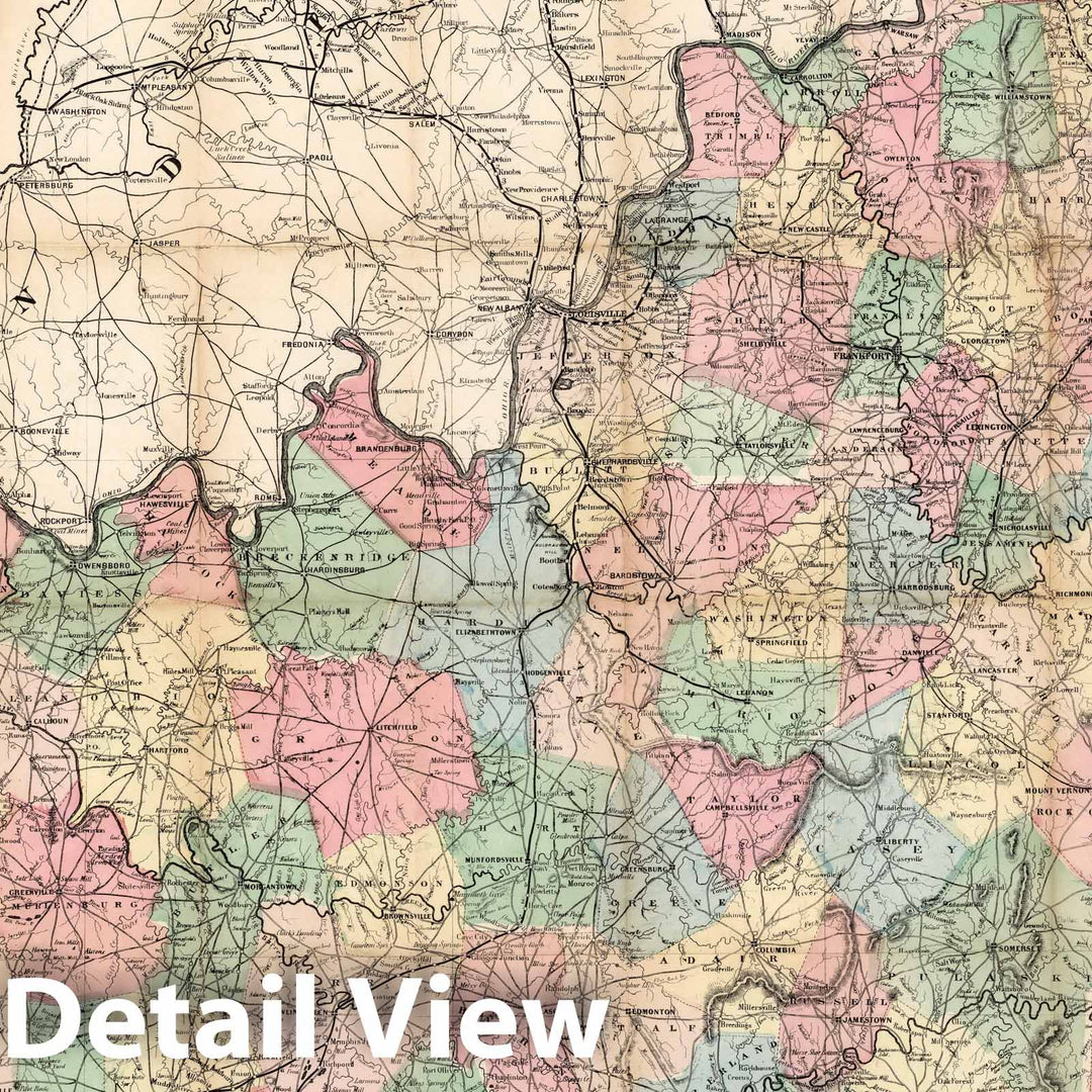 Historic Map : Lloyd's official Map of The State of Kentucky, 1863 v1