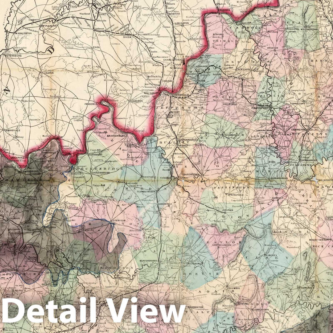 Historic Map : Lloyd's official Map of The State of Kentucky, 1863 v2