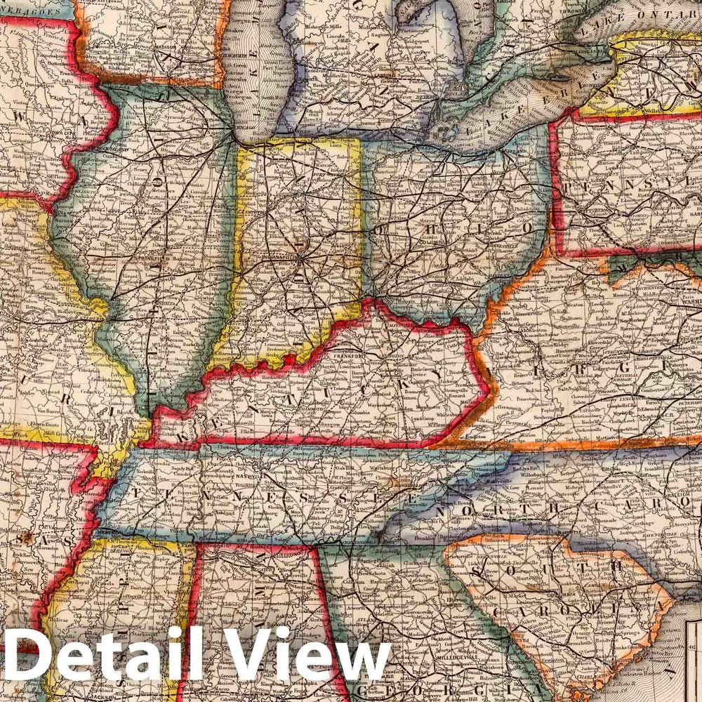 Historic Map : A New Map of the United States, 1854 - Vintage Wall Art