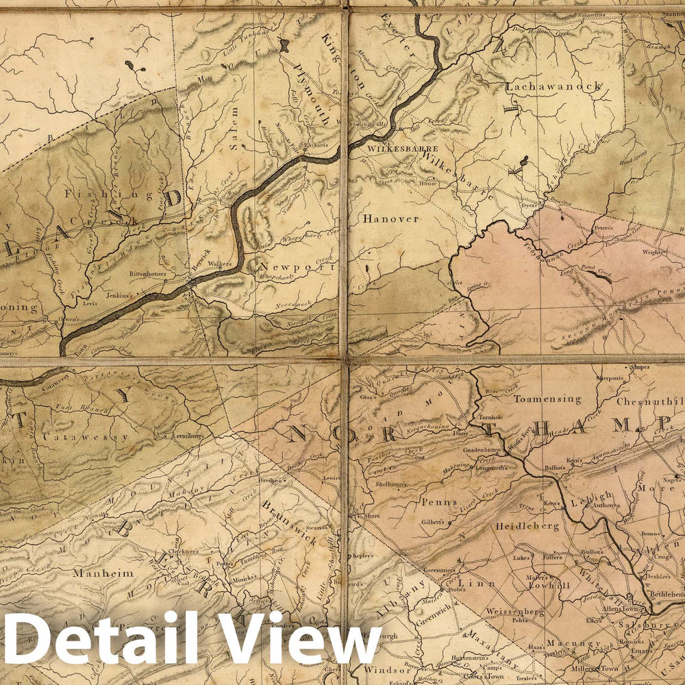 Historic Map : The State of Pennsylvania, 1792 v1 Vintage Wall Art