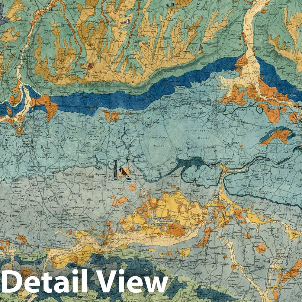 Historic Map : Geologic Atlas Map, 6. Maidstone. 1889 - Vintage Wall Art