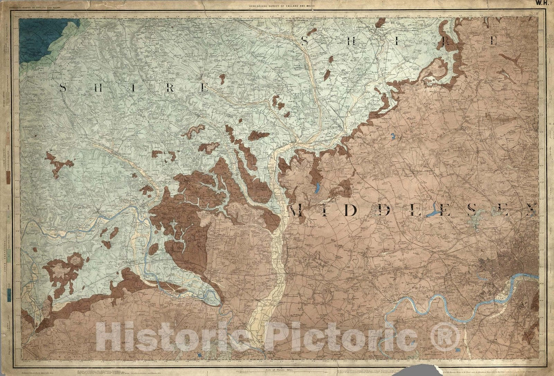 Historic Map : Geologic Atlas Map, 7. London. 1870 - Vintage Wall Art