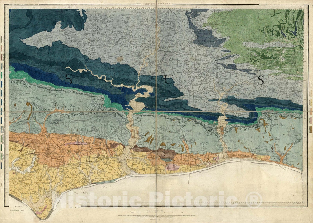 Historic Map : Geologic Atlas Map, 9. Brighton. 1893 - Vintage Wall Art