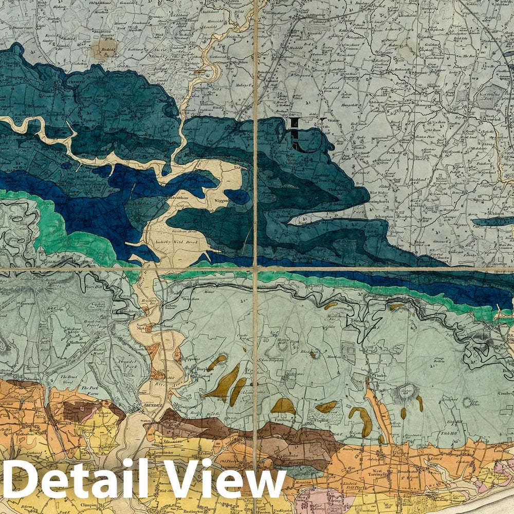 Historic Map : Geologic Atlas Map, 9. Brighton. 1893 - Vintage Wall Art