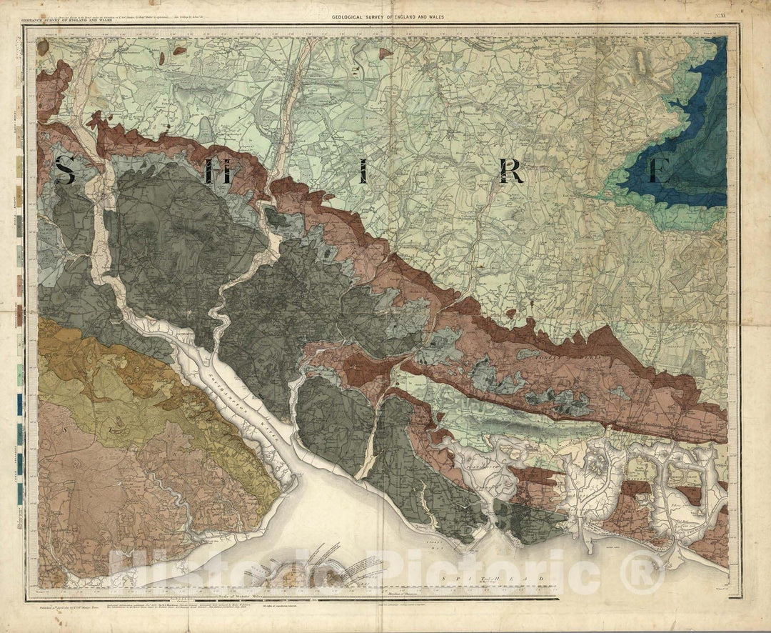 Historic Map : Geologic Atlas Map, 11. Winchester. 1884 - Vintage Wall Art