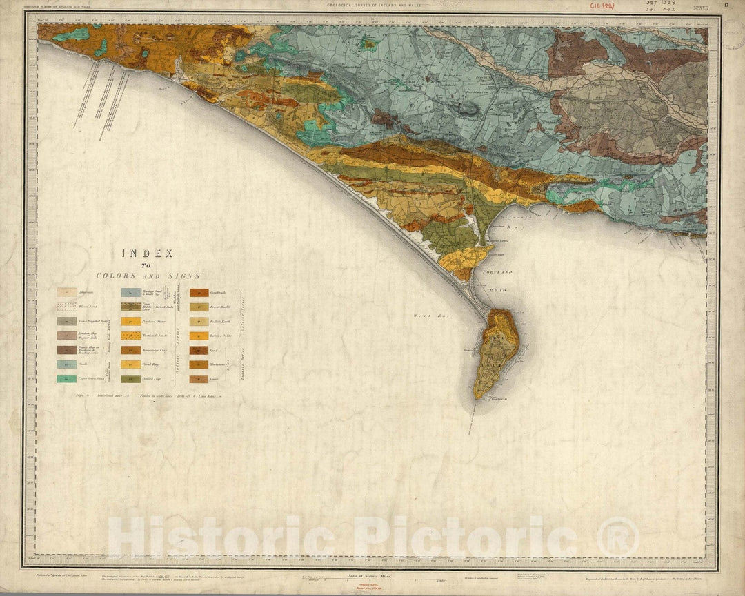 Historic Map : Geologic Atlas Map, 17. Dorchester. 1886 - Vintage Wall Art