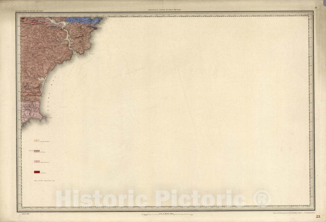 Historic Map : Geologic Atlas Map, 23. Dartmouth. 1885 - Vintage Wall Art